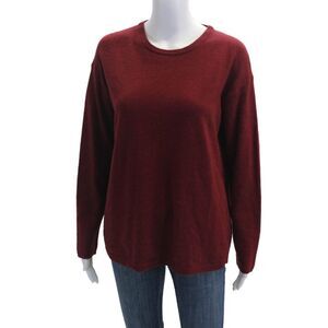 Aspesi Womens Pullover Long Sleeve Crew Neck Sweater Red Wool Size Italian 40